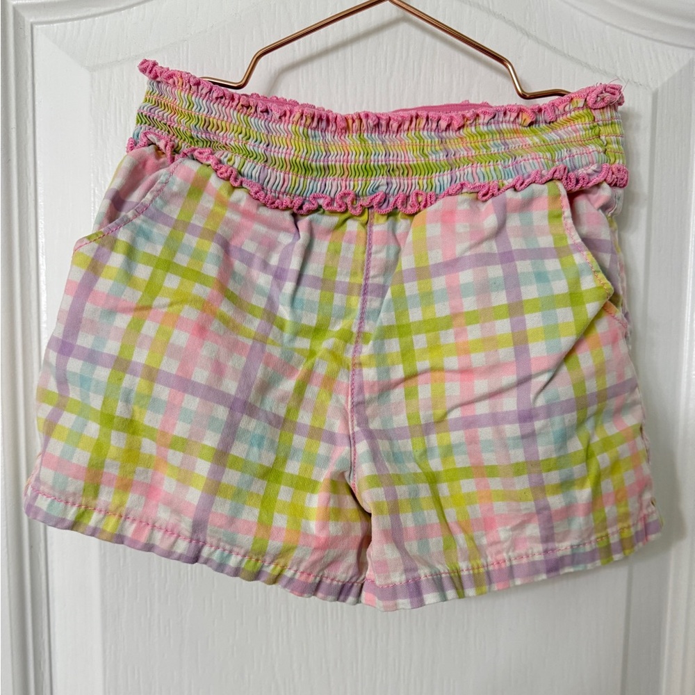 Garanimals Toddler Girl's Multicolor Elastic Waist Side Pockets Plaid Shorts 4T